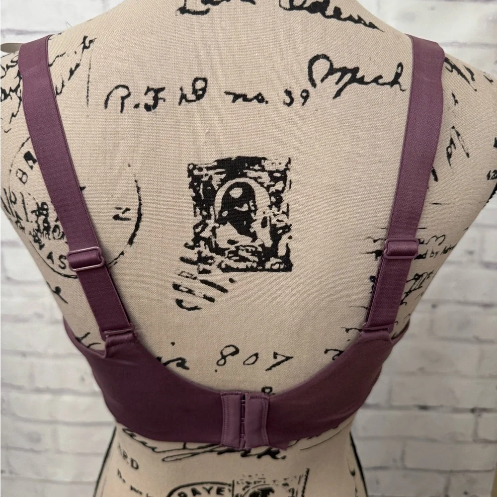Bali Bra Size 36DD‎ One Smooth U Comfort Stretch Lace Underwire Bra Purple New